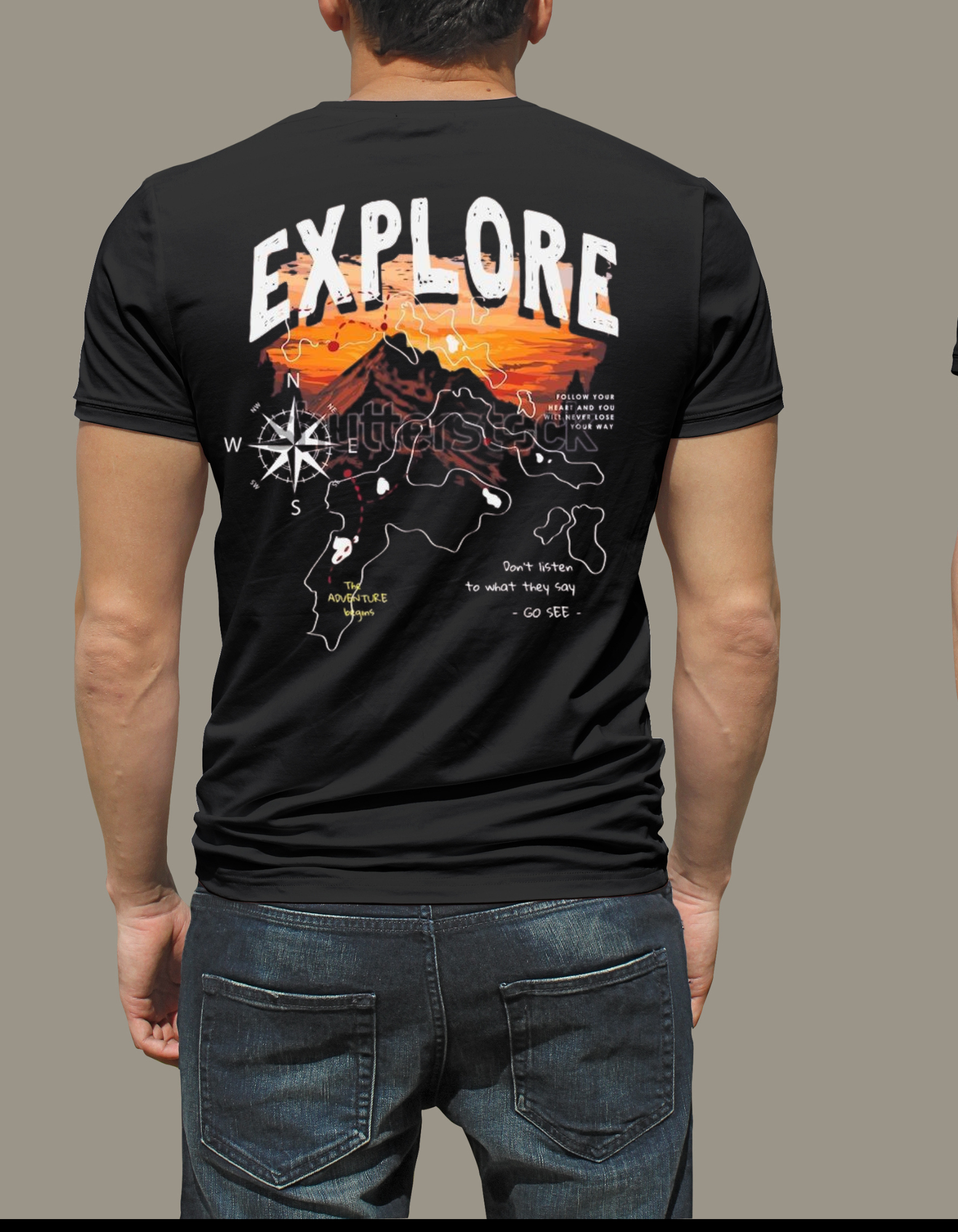 Men's regular fit black tshirt