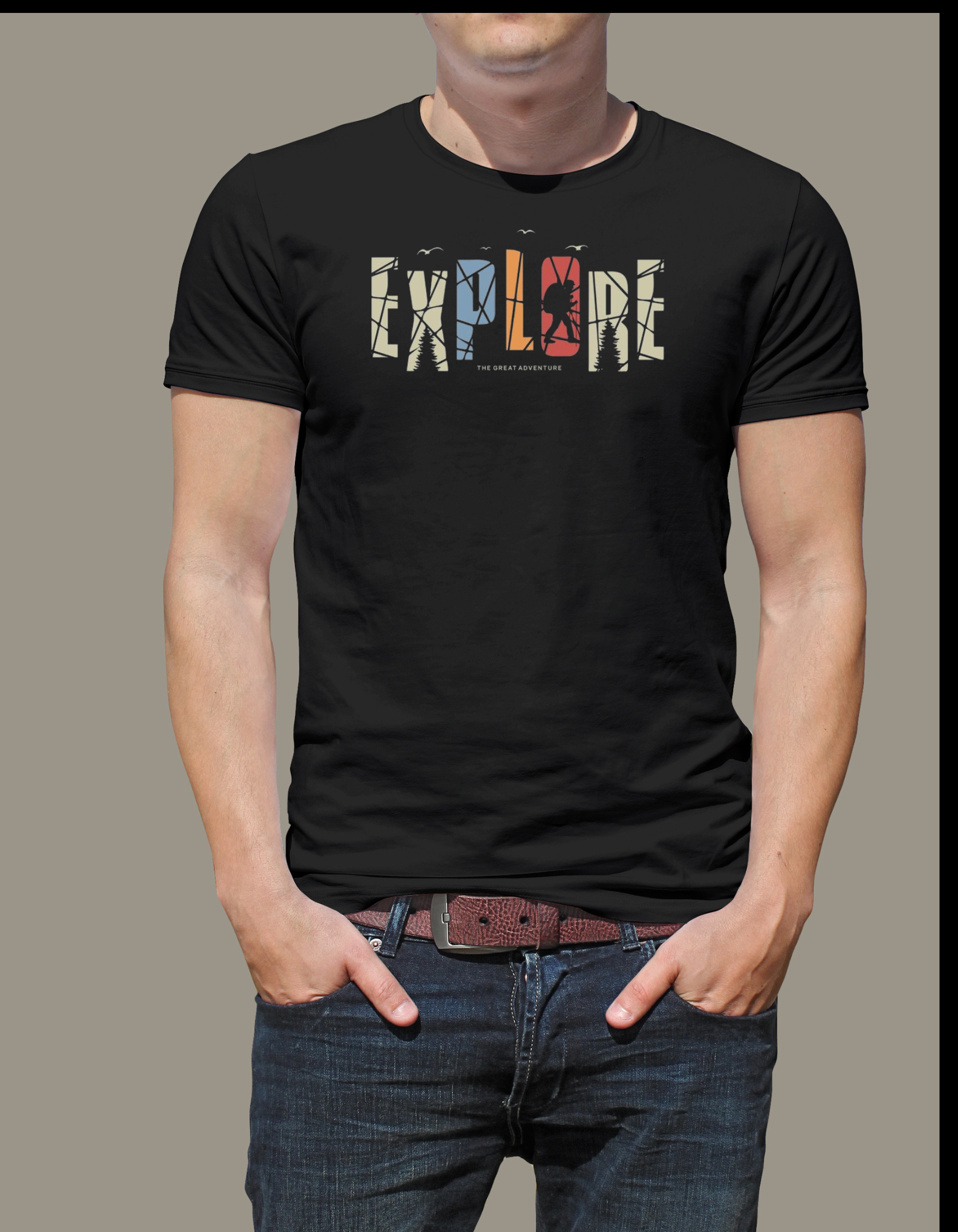 Men's regular fit black tshirt